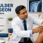 Best Shoulder Surgeon in Bangalore examining a patient's shoulder joint